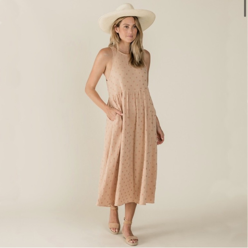Rylee + Cru Blush Embroidered Zoe Dress